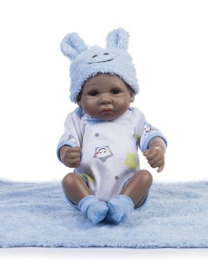 10 inch Full Silicone Black Baby Doll – Realistic Mini Girl