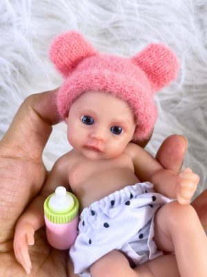 6 inch Full Silicone Mini Reborn Baby Girl – Soft Body & Bath-Safe