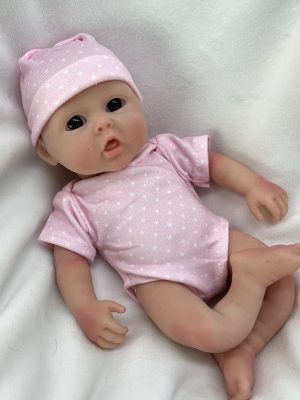 9 inch Full-Body Solid Silicone Reborn Baby Doll – Hand-Painted Mini Girl